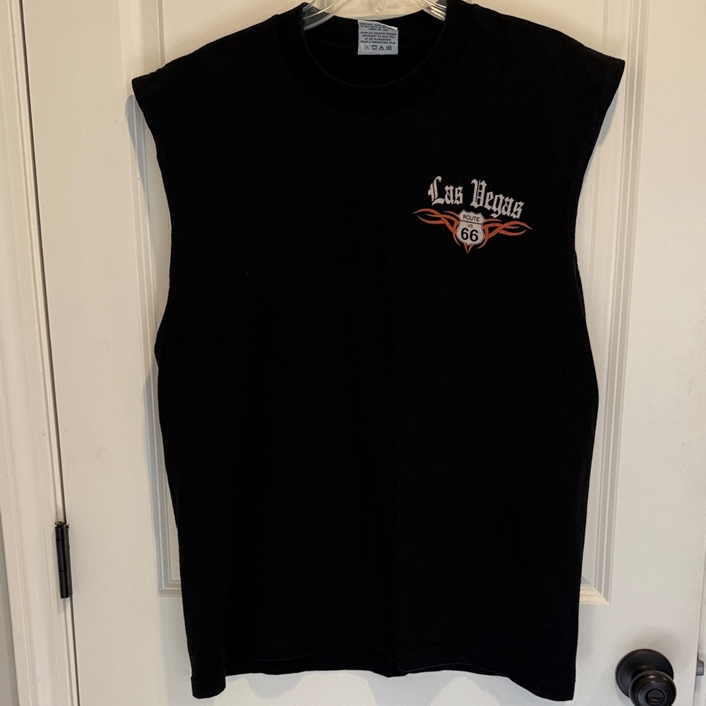 Black Las Vegas Route 66 Sleeveless Shirt